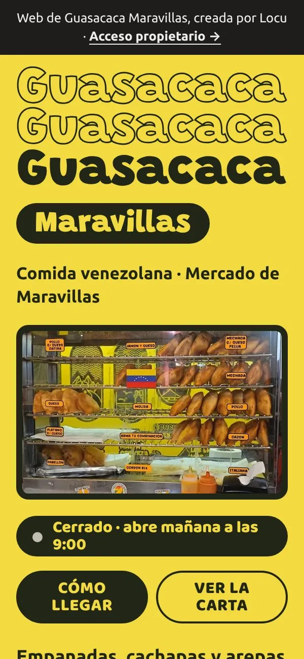 Web de Guasacaca Maravillas en el móvil